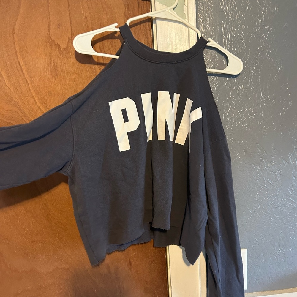 Blue PINK Cold Shoulder Top